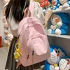 Backpack Solid Color Canvas Women Fashion College Student Schoolbag Female Leisure Travel Rucksack Cute Girl Bookbag Mochilas