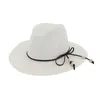 Breda randen hattar hink mode sommar kvinnor halm fedora hatt med bowknot casual platt panama strand för damer flickor reser sunhat gh 632 230629