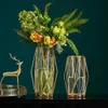 VASES NORDIC GEOMETRY METAL GLASS GOLDEN VIRAS HOMEリビングルーム装飾フラワーテラリウム装飾植木鉢装飾装飾Vase X0630