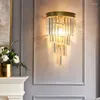 Wandlampen Multi-layer Kristallen Lamp Goud Zwart Modern Eenvoudig Woonkamer Achtergrond Slaapkamer Nachtkastje Gang Led Schans