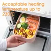 Conjuntos de talheres de silicone Bento Box feitos de platina LFGB alemão - Congelador de microondas e recipiente seguro para lanches no forno