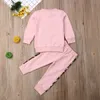 Ensembles de vêtements 1 5 ans automne hiver enfant en bas âge enfants bébé filles vêtements survêtement rose à manches longues léopard hauts pantalons tenues 230630