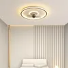 Plafonniers Moderne Blanc Ventilateur Lumière Simple Led Lames Intelligentes Avec Télécommande Maison Électrique Lampe