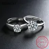 Conjuntos de anéis de noivado de prata esterlina 5 quilates Moissanite de corte redondo Lab Diamante aliança de casamento para mulheres