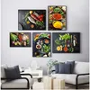 Andere Woondecoratie Canvas Schilderij Korrels Kruiden Lepel Paprika Keuken Posters Prints Kunst Voedsel Modulaire Foto Nordic Huisdecoratie R230630