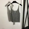 Kadın Günlük Tank Top Tasarımcı Camisole Moda Çizgili Tasarım Konforlu Serin Kolsuz Örgü Kamisoslar Kadın Üstleri Spor Yeleği 55