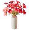 装飾的な花人工デイジーシルクピンクフェイクフェイクフラワープラントブーケホームテーブルセンターピースのための茎の偽の植物花瓶の装飾