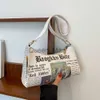 Torby wieczorowe kobiety Messenger Bag łańcucha torba na ramię moda moda mała kwadratowa gazeta drukowana skórzane torebki bolso Mujer J230630