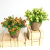 Decorative Flowers Artificial Potted In Pot Farmhouse Plants Bonsai For Balcony Office Bathroom Decoration ( Yellow )