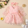 Vestidos de niña Prowow 0 3Y Bebé mariposa para niñas Puffy 3D Apliques Encaje Malla Princesa Vestido Niños Ropa de cumpleaños Traje 230630