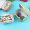 Förvaringslådor BINS 12 -stycken/Lot Portable Mini Metal Tin Box Multipelmönster Printing MAC Makeup Jewelry Pill Storage Box med lock Presentförpackning Box 230629