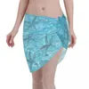 Roupa de banho feminina Starfish In Ocean Curto Sarongs Maiô Cobertura Feminina Saia transparente Biquíni Cobertura