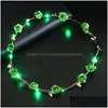Christmas Decorations Holiday Flashing Led Hairbands Strings Glow Flower Crown Headbands Light Birthday Party Garland Drop Delivery Dhvn8