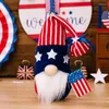 Party Decoration 2023 Independence Day Knitted Hat Faceless Doll With Flag Dwarf American Patriotic Ornament 4th Of July