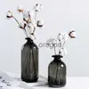 Vases Glass Vases for Flower Arrangement Nordic Home Decoration Accessories Black Flower Terrarium Living Room Decor Transparent Vases x0630