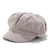 Femmes Vintage Bomber Chapeaux Hiver Solide Velours Côtelé Casual Chapeau Béret Littéraire Rétro Cap Coréen Peintre Gavroche Pliable Bérets gorra