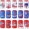 Autres fournitures de fête Fête de l'Indépendance Cola Beer Can Insator Sleeve Jy 4Th Bouteille Pliable Néoprène Drink Cooler Sleeves Dhhtj