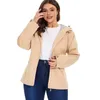 Women's Trench Coats Vangull Spring Short Hooded Women Long Sleeve Zipper Simple Female Windbreaker Office Lady Solid Loose Outwears