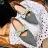 Geklede Schoenen Geklede Schoenen Vrouwen Platte Ballet Ademende Gebreide Zapatos De Puntige Mocassin Gemengde Kleur Zachte Vrouwen Strik 40 220902 Z230630