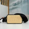 Mirror-quality designer beach Bags Women RAFFIA STRAW shoulder camera purse luxurys Handbag Leather Designer Pattern Crossbody Female Purses