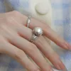 Cluster Ringe Vintage Luxus Faux Barock Perle Einstellbar Für Frauen Mode Elegante Silber Farbe Verlobung Jahrestag Schmuck Geschenk