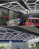 Hexagon LED Garage Light 120LM/W 672W 6500k Super Bright Car Detailing Ceiling LED Shop Light for Warehouse Workshop Gym Basement Car Care Wash Room