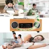 Jogadores retro vintage rádio super sem fio baixo fm rádio bambu multimídia alto-falante clássico receptor usb com mp3 player controle remoto