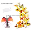 Andra dekorativa klistermärken 12st/set 3D Butterfly Wall Sticker PVC Självhäftande kylskåp Magnet Art Decal Kid Room Home Decor Drop Del DHGW6