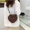 Evening Bags Love Heart Shape Shoulder Bag For Women Solid Pu Leather Small Handbags Designer Crossbody Girls Gift