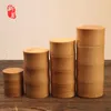 Butelki do przechowywania Bambus butelka kuchenna pojemnik na herbatę słoik organizator przyprawowy okrągłe czapki pudełko pudełka pudełka do produktów masowych
