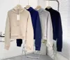 2023 mezza zip con cappuccio oversize donna Yoga maglione manica lunga spessa cerniera zip-up felpa con cappuccio colorata felpa confortevole