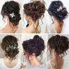 Syntetiska Huaya Curly Donut Chignon med Elastic Band Scrunchies Messy Hair Bun Updo Hairpieces S For Women 230629