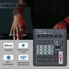 Mixer Phenyx Pro Audio Mixer Professional Usb Recording Interface Compact 4channel Mixing Console with 3band Eq, Bluetooth, 48v