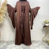 Ethnic Clothing Ramadan Morocco Dress Muslim Women Eid Abaya 2 Piece Set Lace-up Prayer Abayas Dubai Party Kaftan Robe Longue Vestidos