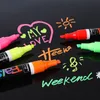 أقلام تلوين 12 قطعة أقلام طباشير سائلة ألوان قابلة للمسح أقلام إضاءة LED لوح كتابة زجاجي قلم نيون سبورة سبورة ونوافذ 230630