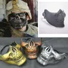 Party Masks Skeleton Half Face Mask Airsoft Skull Motorcykel En kostym Halloween 230630