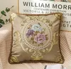 Luxury Cushion Cover broderad Jacquard Pärlad kuddeblommig Peony Car Soffa Back Support Dekorativa kuddfodral 48x48cm