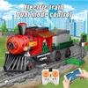 Électrique/RC piste télécommande Train électrique Rail bloc de construction bricolage RC piste véhicule ferroviaire briques cadeaux jouets pour enfants 230629