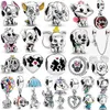 925 Sterling Silver Dangle Charm Classic Cartoon Safety chain Bead Fit Pandora Charms Bracelet handwork DIY Jewelry Accessories