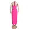 hot pink halter women lady vestito dalla fasciatura estate casual sexy abiti aderenti spiaggia sabbiosa festa in piscina night out club evening 1319