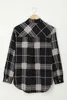 Kvinnor BLOUSES Black Plaid Button Shirt Blue 2023 Women mode Fullknappar Stängning Casual Classic Loose Plus Size S-2XL Tops