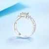 Clusterringe WINWOS18K Gold Sterling Silber Mossanne Ring Ausgezeichneter Schliff Diamanttest Bestanden Mädchen D Farbe Hohe Qualität Hochzeit S