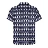 Herren-Freizeithemden, Weihnachtsbäume, lockeres Hemd, Herren, Strand, blau und weiß, hawaiianische, individuelle Kurzarm-Vintage-Übergroße Blusen