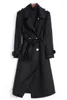 Women's Trench Coats Black Double Faced Coat Women's Middle Long Winter Suit Woolen Autumn Temperament