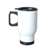 Caneca de viagem de sublimação em branco 15oz com alça e tampa copo a vácuo isolado de parede dupla copo de aço inoxidável JN30