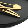 6/30 pièces noir mat ensemble de couverts en acier inoxydable couteau fourchette cuillère vaisselle couverts cuisine vaisselle ensemble fête el approvisionnement 230629