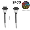 Solar Light Outdoor Garden Stake Color Changing LED Landscape Pathway For Patio Lawn Waterproof