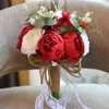 Flores de casamento Perfectlifeoh Rosas de cetim artificiais Buquês de noiva buquê rústicoCasamento