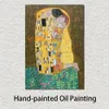 Classical Gustav Klimt Painting The Kiss Vi Handmade Woman Canvas Art High Quality