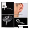 Oreille manchette gland noir boucles d'oreilles sans trous croix guerre loup hommes et femmes mode titane acier Clip livraison directe bijoux Otl2O